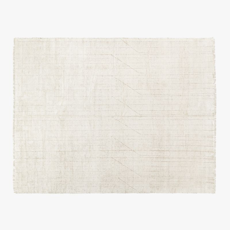 Kada Handknotted Viscose White Area Rug | CB2