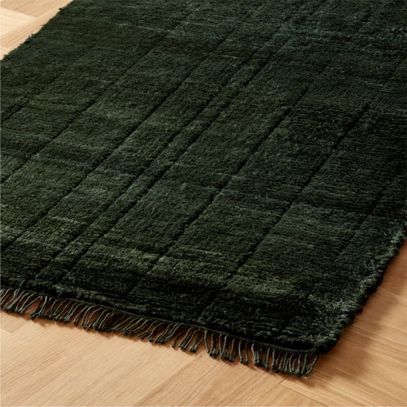 Kada Handknotted Viscose Green Runner 2.5'x8' | CB2