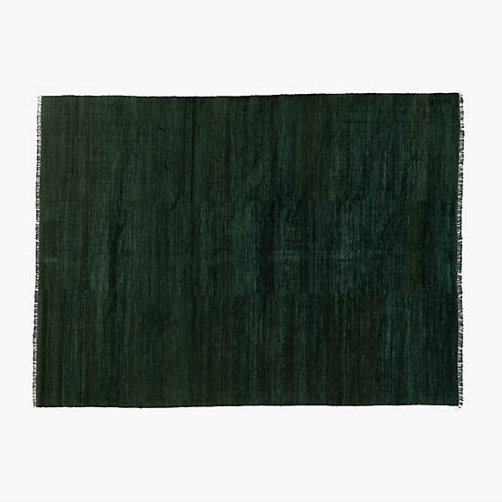 Kada Modern Hand-Knotted Viscose Green Area Rug 10'x14'