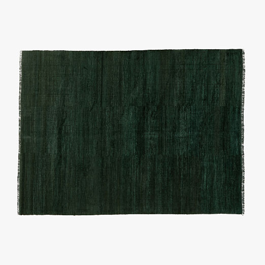 Kada Modern Hand-Knotted Viscose Green Area Rug 10'x14'