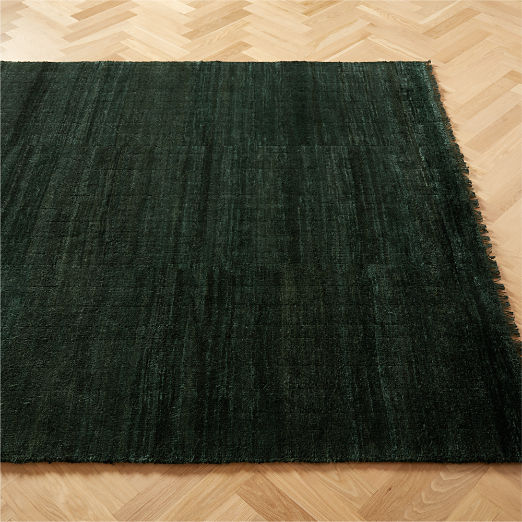 Kada Modern Hand-Knotted Viscose Green Area Rug 9'x12'