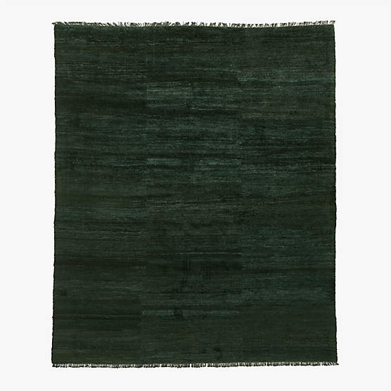 Kada Modern Hand-Knotted Viscose Green Area Rug 10'x14'