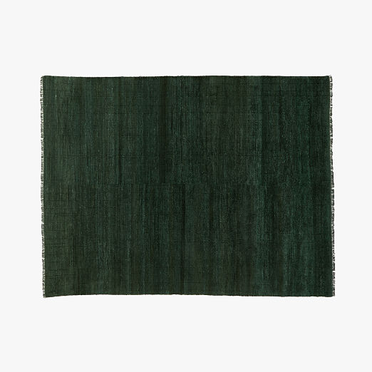 Kada Modern Hand-Knotted Viscose Green Area Rug 9'x12'