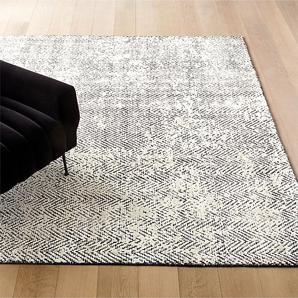 Kai Snakeskin White Black Hand Knotted Rug Cb2
