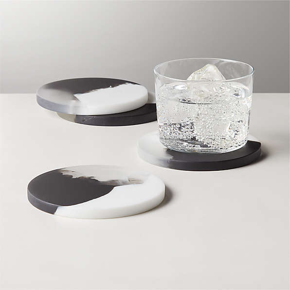 Modern glass deals coasters