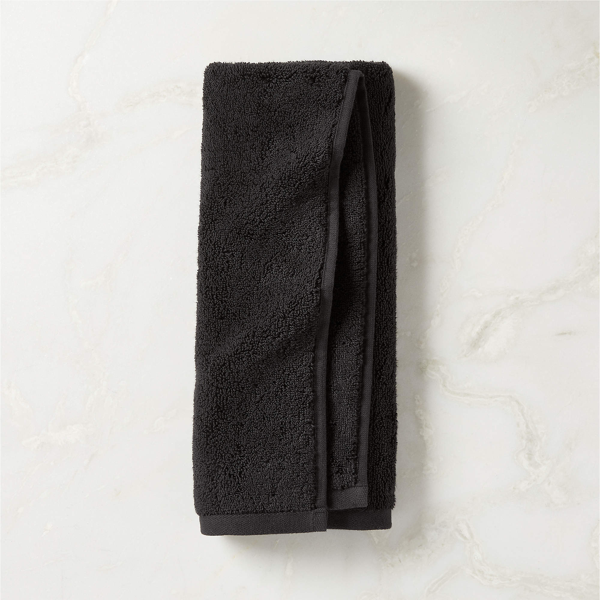 Kalani Organic Cotton Black Hand Towel + Reviews CB2