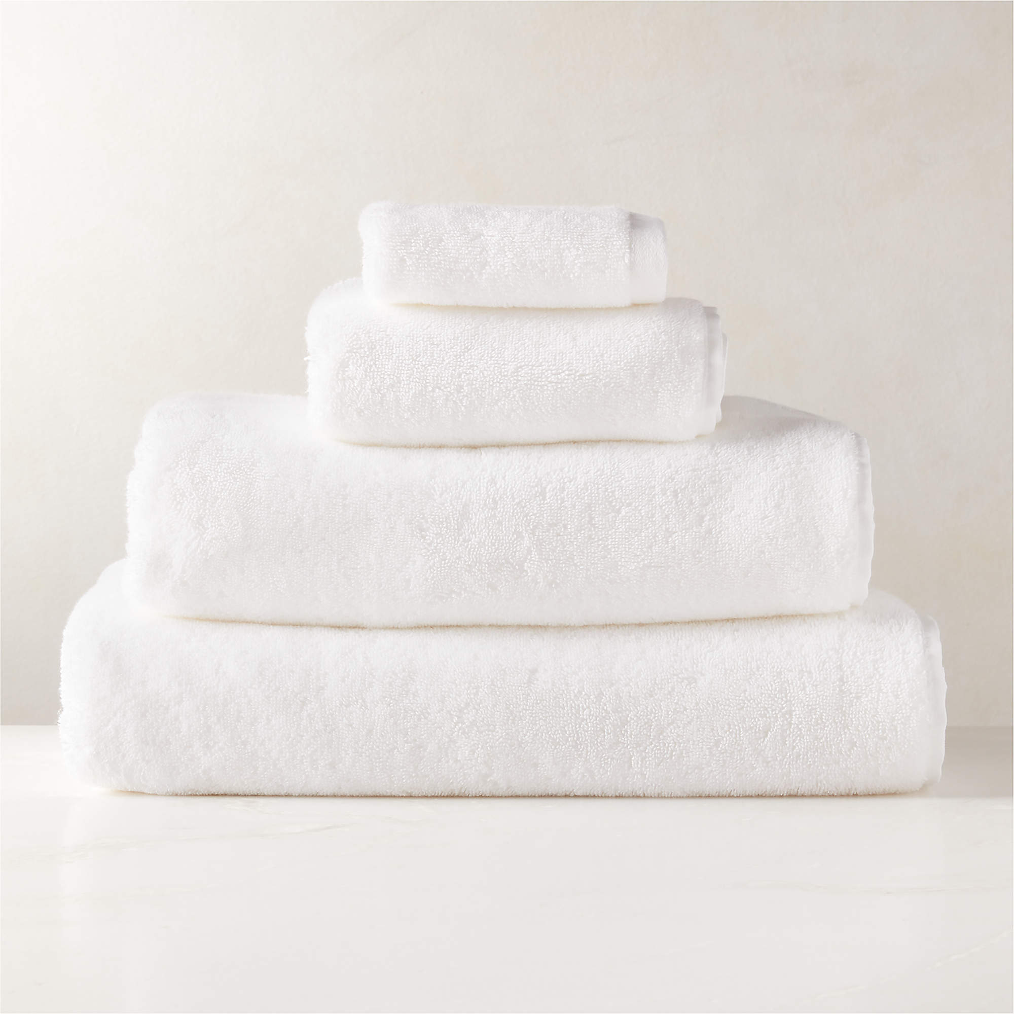 Kalani Organic Cotton White Bath Towels CB2