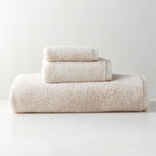 Kalani Organic Cotton Sand Solid Bath Towels