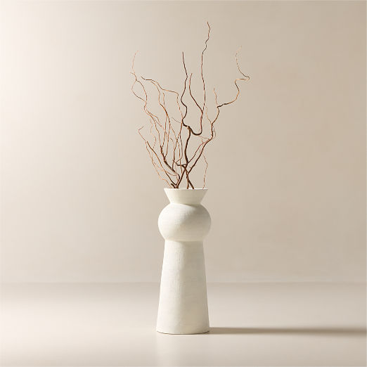 Kali White Terracotta Floor Vase