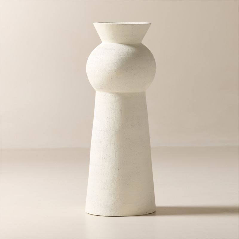 Kali White Terracotta Floor Vase - image 1 of 5