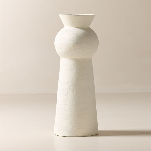 Kali White Terracotta Floor Vase