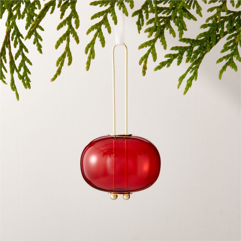 Kalino Red Glass Christmas Tree Ornament 5" - image 0 of 8