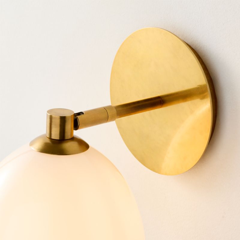 Kalliope Aged Brass And Glass Wall Sconce - image 2 of 5