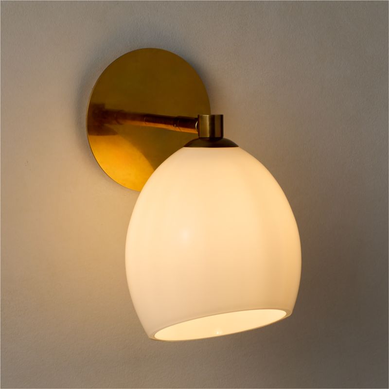 Kalliope Aged Brass And Glass Wall Sconce - image 3 of 5