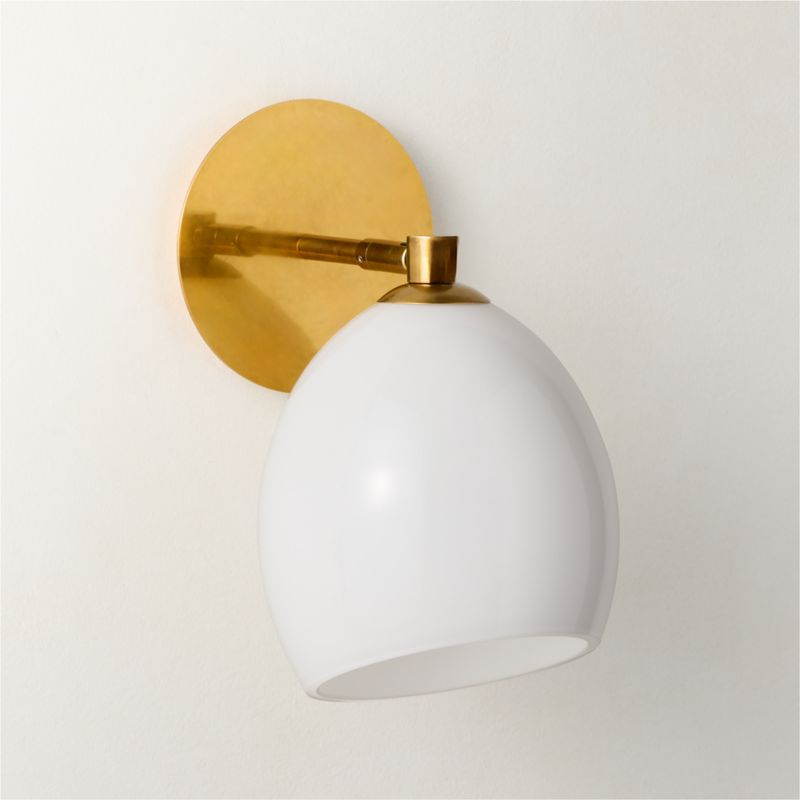 Kalliope Aged Brass And Glass Wall Sconce - image 4 of 5
