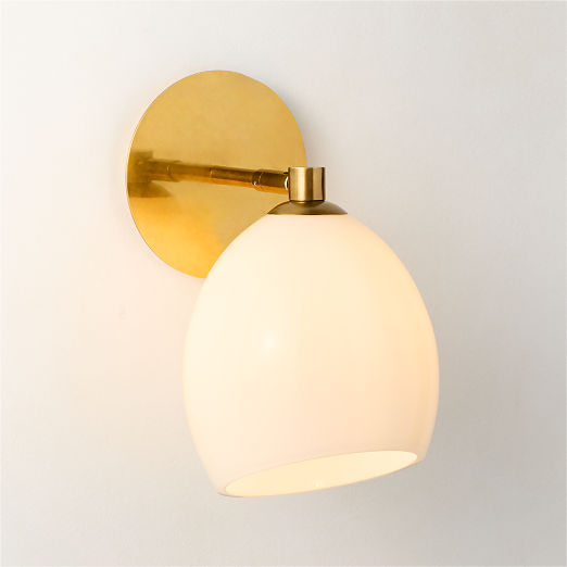 Kalliope Aged Brass And Glass Wall Sconce