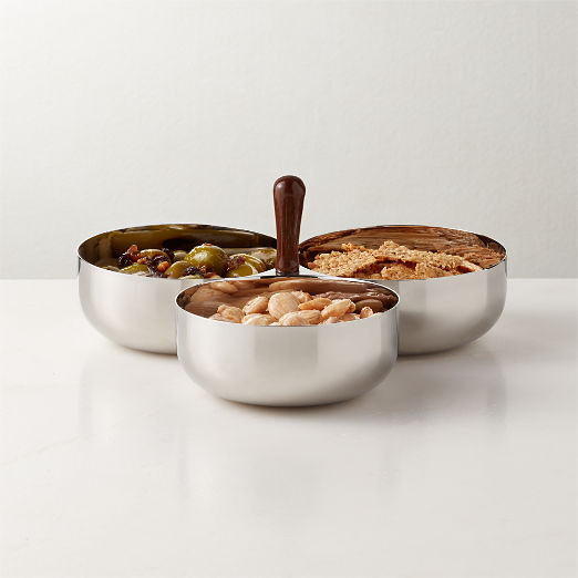 Kalman Polished Stainless Steel Serving Bowl Trio