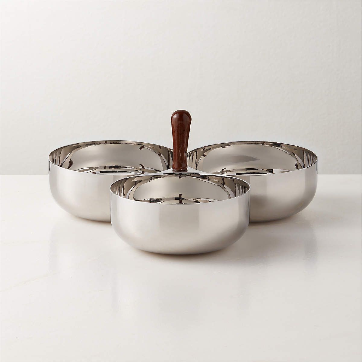 Kalman Polished Stainless Steel Serving Bowl Trio | CB2