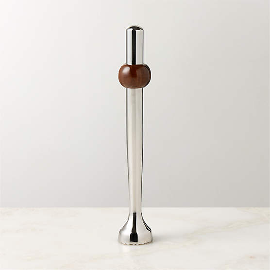 Kalman Polished Stainless Steel and Walnut Muddler