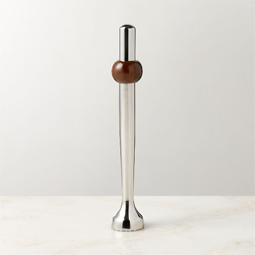 Kalman Polished Stainless Steel and Walnut Muddler