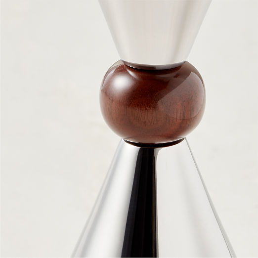 Kalman Stainless Steel and Walnut Wood Double Jigger