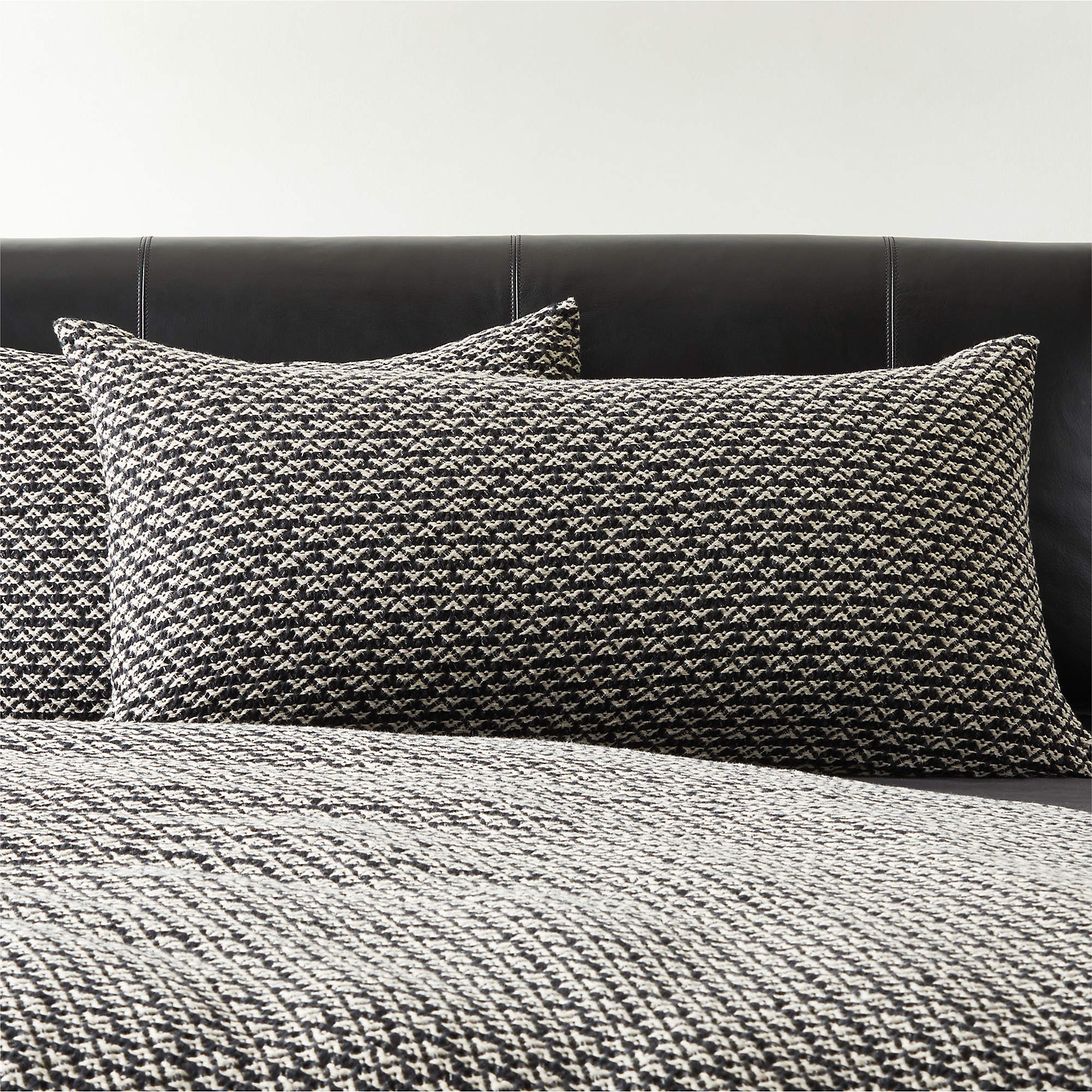 Kamet Organic Cotton Black King Shams Set of 2 + Reviews CB2