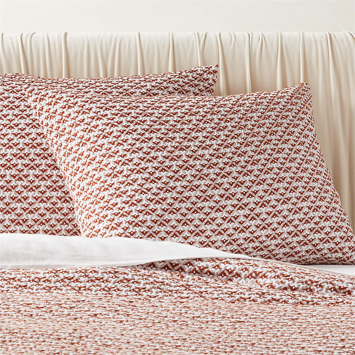 Kamet Organic Cotton Orange King Duvet Cover + Reviews CB2