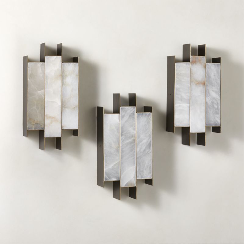 Kamila White Alabaster Wall Sconce - image 3 of 9