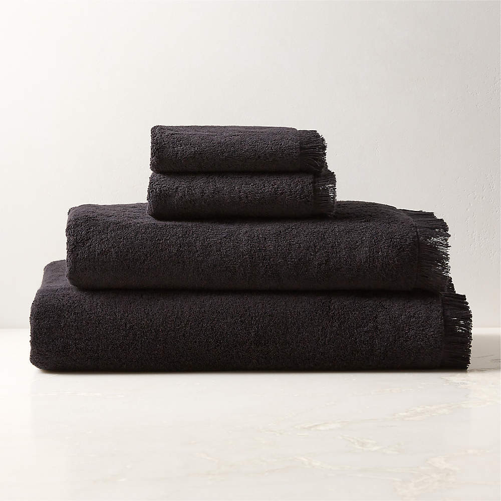 Black decorative bathroom discount towels