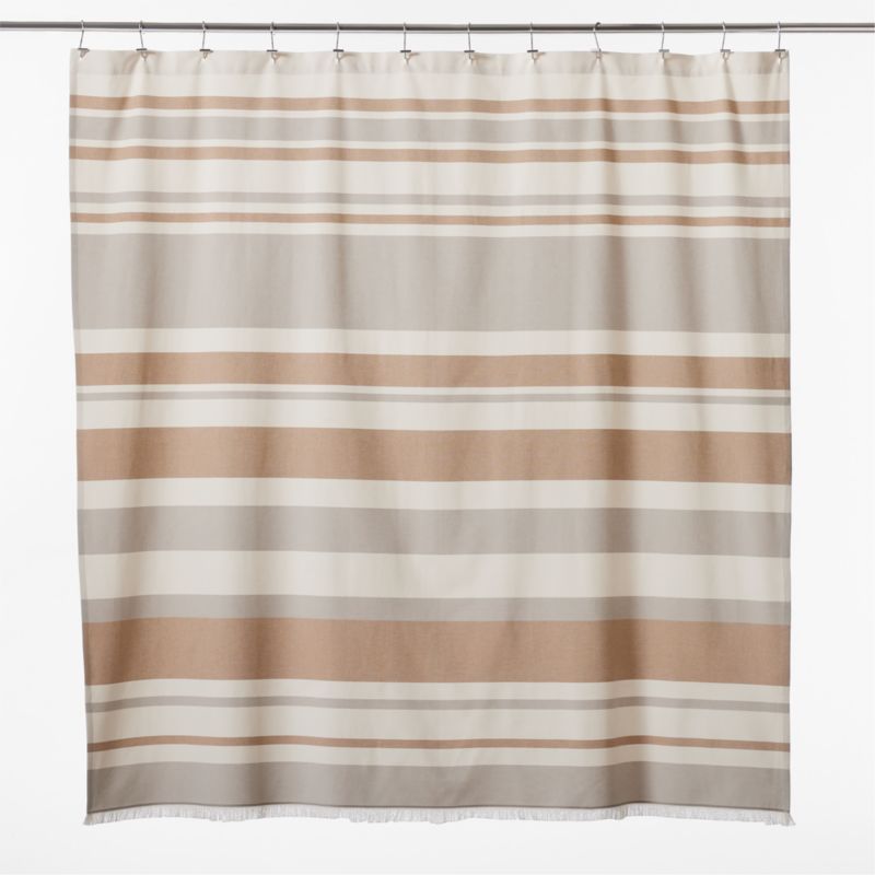 Kamilla Organic Cotton Dark Terracotta Shower Curtain 72" + Reviews | CB2