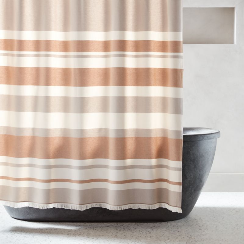 View Kamilla Organic Cotton Dark Terracotta Shower Curtain 72" details