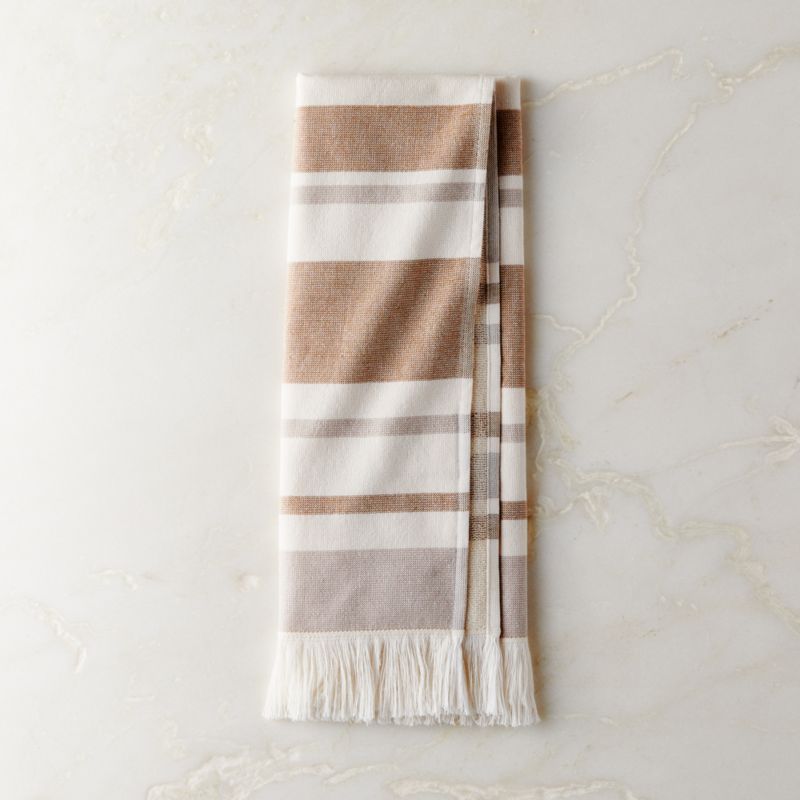 View Kamilla Organic Cotton Striped Copper Hand Towel details