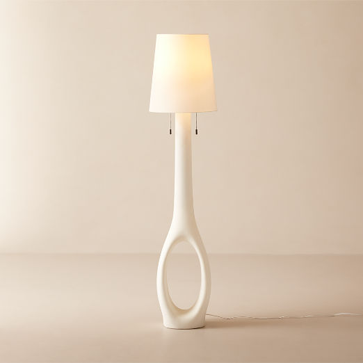 Kamma White Cement Floor Lamp