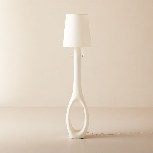 Kamma White Cement Floor Lamp