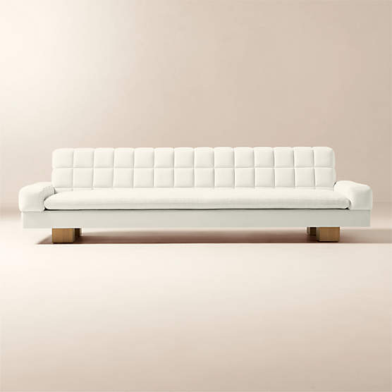 Kanan 112" Natural Quilted Dual Fabric Sofa by Kravitz Design