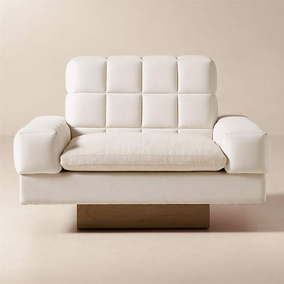 Kanan Natural Quilted Dual Fabric Accent Chair by Kravitz Design