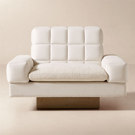 Kanan Natural Quilted Dual Fabric Accent Chair by Kravitz Design