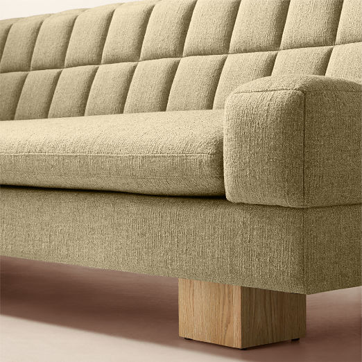 Kanan 112" Light Brown Quilted Fabric Sofa by Kravitz Design