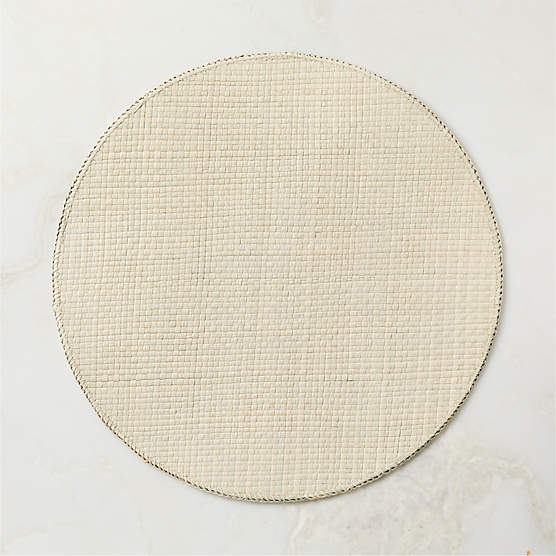 Kanawa Warm White Woven Round Placemat