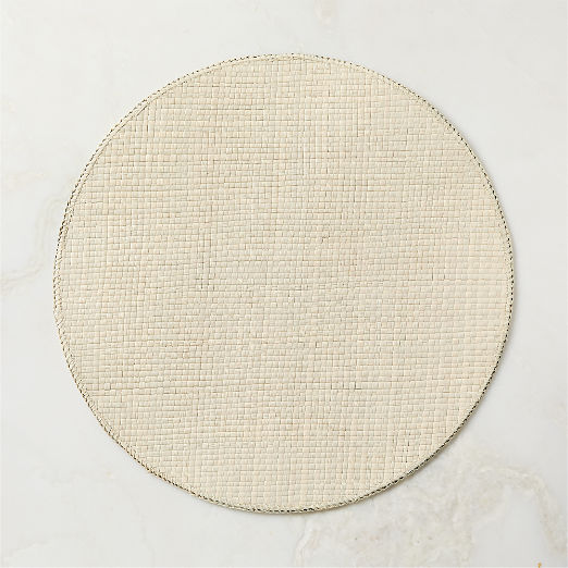 Kanawa Warm White Woven Round Placemat