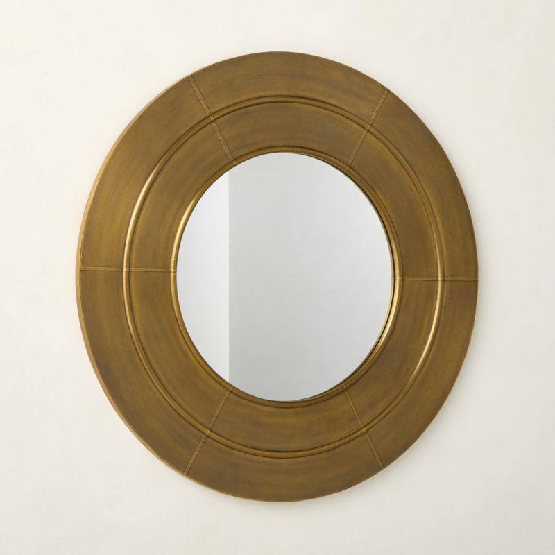 Kane Aged Brass Round Wall Mirror 36" - image 4 of 5
