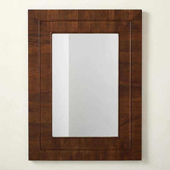 Kane Walnut Wood Rectangular Wall Mirror 36"x48"