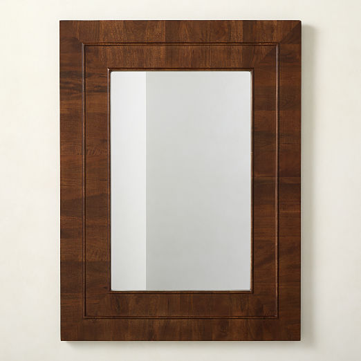 Kane Walnut Wood Rectangular Wall Mirror 36"x48"