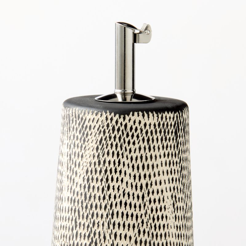 Kari White and Black Cross Hatch Oil Cruet - image 1 of 4