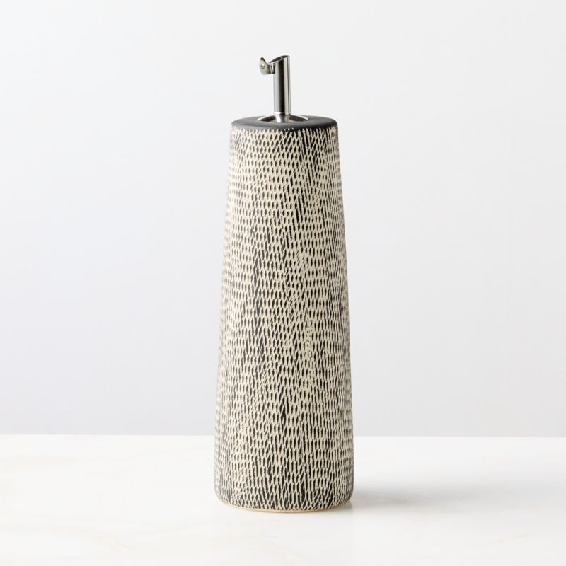 View Kari White and Black Cross Hatch Oil Cruet details
