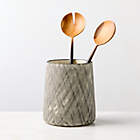 Kari White and Black Cross Hatch Utensil Holder