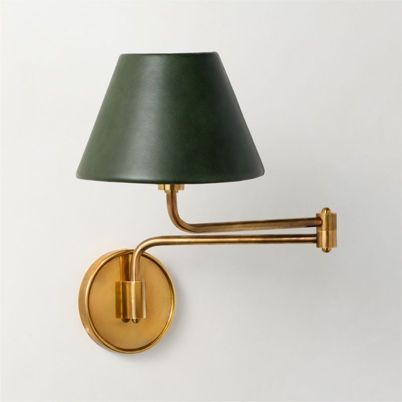 Katya Green Leather Articulating Wall Sconce - image 3 of 5