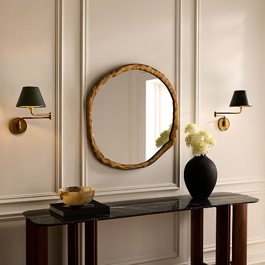 Abel Brass Round Wall Mirror 34"