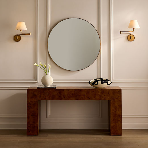 Scatola 60" Brown Burl Wood Console Table