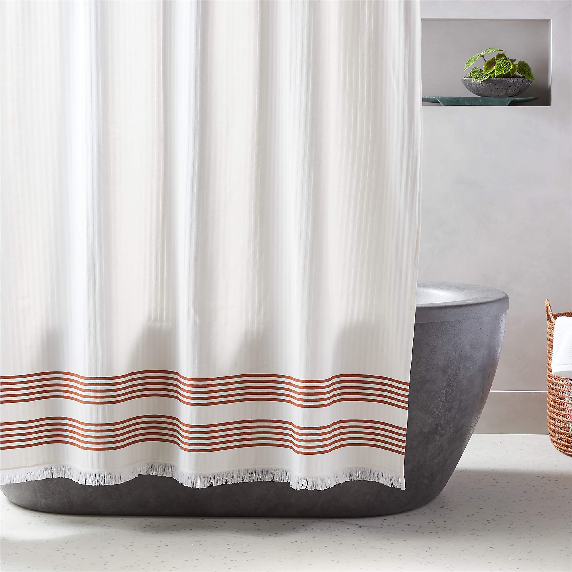 Kaylee Copper Shower Curtain 72" + Reviews CB2